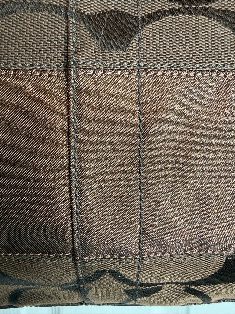 COACH SIGNATURE STRIPE TOTE BAG, METALLIC BRONZE STRIPE - Picture 11 of 16